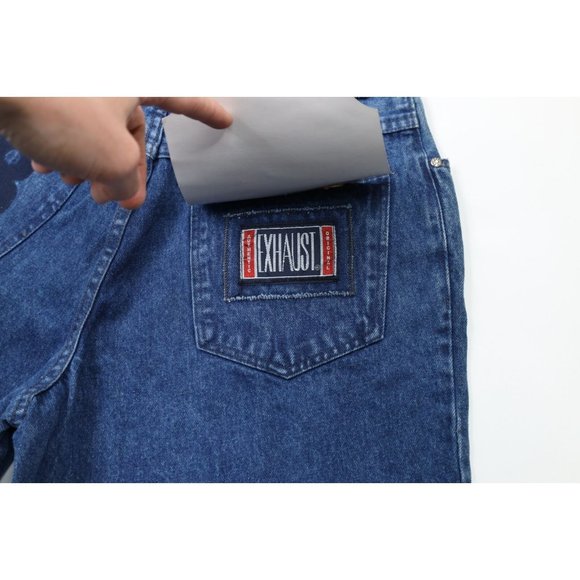 NOS Vintage 90s Streetwear Mens 32x34 Pleated Baggy Loose Fit Denim Jeans Blue - Picture 13 of 13